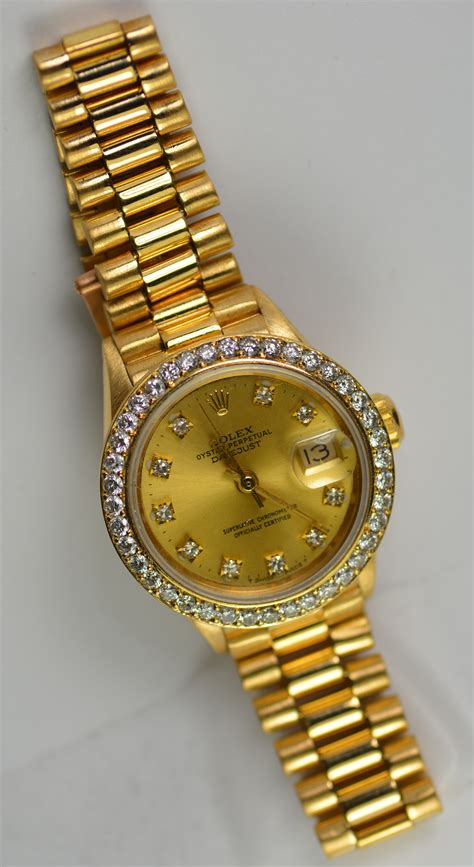 women's gold rolex watches|18k gold rolex women's watch.